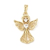 Brass Micro Pave Clear Cubic Zirconia Pendants KK-H255-16B-G-1