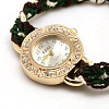 Girl's Golden Alloy Pave Crystal Rhinestone Quartz Watch Bracelets X-WACH-M078-01-2