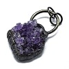 Electroplated Raw Natural Amethyst Pendants G-K404-03AB-2
