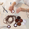 DIY Flat Round Wood Pendant Neckalces Making Kits DIY-CA0007-06-7