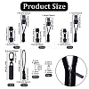 30 Sets 3 Styles Plastic & Nylon Detachable Zipper Slider Puller FIND-NB0005-60-2