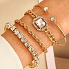 4Pcs 4 Style Light Gold Alloy Bangle and Bracelet Sets PW-WG73165-04-1