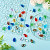 100Pcs Faceted Teardrop Glass Pendants GLAA-KS0001-11-7