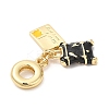 Brass Enamel European Dangle Charms KK-D027-13G-03-3