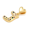 Brass Micro Pave Colorful Cubic Zirconia Pendants KK-P281-01G-J-2
