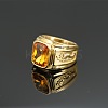 304 Stainless Steel with Cubic Zirconia Dragon Pattern Finger Rings for Men FS-WGD623F-14-1