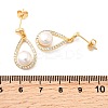 Teardrop with Round Brass Micro Pave Clear Cubic Zirconia Dangle Stud Earrings EJEW-A135-19G-5