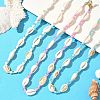 3Pcs 3 Colors Natural Cowrie Shell & Glass Seed Beaded Beaded Necklaces NJEW-JN05331-1