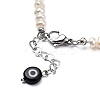 Natural Black Agate Beaded Bracelets BJEW-JB05313-05-3
