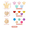 50Pcs 15 Style Food Grade Eco-Friendly Silicone Focal Beads SIL-TA0001-10-3