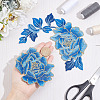 2Pcs 2 Style Peony Polyester Embroidery Sew on Clothing Patches PATC-NB0001-11B-3