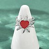 Heart Sun 304 Stainless Steel Enamel Finger Rings for Women RJEW-G355-08P-02-3