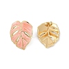 Ion Plating(IP) 304 Stainless Steel Leaf Stud Earrings EJEW-Z068-37G-01-7