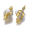 Natural Druzy Quartz Crystal Links Connectors PEAR-F017-12G-2
