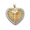 Brass Micro Pave Clear Cubic Zirconia Pendants KK-H519-14A-GP-1