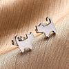 Tarnish Resistant 304 Stainless Steel Kitten Stud Earrings EJEW-F227-06P-3
