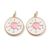 Real 18K Gold Plated Brass Enamel Pendants ZIRC-Z008-11A-1