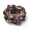 Natural Multicolor Tourmaline Stretch Beaded Bracelets BJEW-K213-C15-2