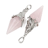 Natural Rose Quartz Faceted Bicone Big Pendants G-Z101-03P-08-2