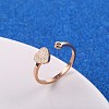 Stylish Adjustable 304 Stainless Steel Heart Cuff Rings for Women CD3807-13-1