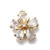 Brass Micro Pave Cubic Zirconia Pendants KK-D312-14G-1