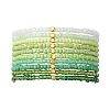 10Pcs Glass Seed Beads & Glass Beaded Stretch Bracelets for Women BJEW-MZ00267-3