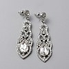 Crystal Rhinestone Teardrop Dangle Stud Earrings EJEW-WH0017-15P-1