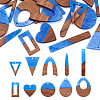 20Pcs 10 Styles Transparent Resin & Walnut Wood Pendants RESI-TA0003-21-1