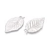 304 Stainless Steel Leaf Pendants STAS-T067-37P-2