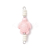 Dyed Synthetic Turquoise Sea Animal Rondelle Beaded Connector Charms PALLOY-JF04058-02-3