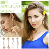 20Pcs 10 Styles Rack Plating Golden Alloy with Rhinestone and ABS Pearl Stud Earring Findings EJEW-UN0002-38-6