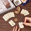 50Pcs Unfinished Natural Poplar Wood Pendants with 50Pcs Iron Split Key Rings with 50Pcs 304 Stainless Steel Jump Rings with 2 Bundle 2-Ply Jute Cord DIY-SP0001-67A-3