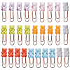 Globleland 28Pcs 7 Colors Plastic Bear Paper Clips AJEW-GL0001-89-1