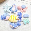 Ocean Theme Opaque Resin Cabochons RESI-K030-05-1