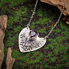 Alloy Amethyst Rhinestone Heart Pendant Necklaces for Women FS-WG5DD6E-01-4