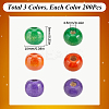 600Pcs 3 Colors Dyed Natural Wood Beads WOOD-SC0001-82A-2