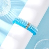 3Pcs Faceted Imitation Jade & Opaque Glass Rondelle Beaded Stretch Bracelets for Women BJEW-JB12563-01-3