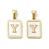 Ion Plating(IP) 304 Stainless Steel Pave Shell Pendants STAS-G327-01G-Y-1