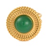 Flat Round Natural Mixed Stone Finger Rings RJEW-Q822-02G-3
