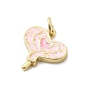 Brass Enamel Pendants KK-P338-32G-02-2