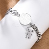 304 Stainless Steel Multi-strand Link Bracelets BJEW-A036-06P-1