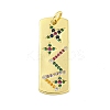 Real 18K Gold Plated Brass Micro Pave Cubic Zirconia Pendants KK-R159-06A-G-1