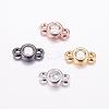 Brass Micro Pave Cubic Zirconia Links KK-F714-09-1