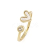 Brass Micro Pave Cubic Zirconia Open Cuff Rings for Women LS-RJEW-K308-02B-G-2
