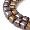 Electroplate Glass Beads Strands EGLA-D018-8x8mm-81-4