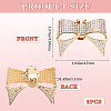 2Pcs Bowknot Alloy Rhinestone Shoe Decorations FIND-CP0002-30B-2