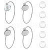 5Pcs 304 Stainless Steel Blank Bangle Bases with Tray STAS-UN0064-28-1