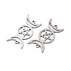 201 Stainless Steel Hollow Triple Moon Links Connector Charms STAS-I364-10P-2