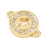 Brass Pave Clear Cubic Zirconia Donut Links Connector Charms KK-L251-09G-01-2