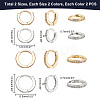 8Pcs 4 Style 316 Surgical Stainless Steel Hoop Earrings with Clear Glass for Women EJEW-GA0005-05-2